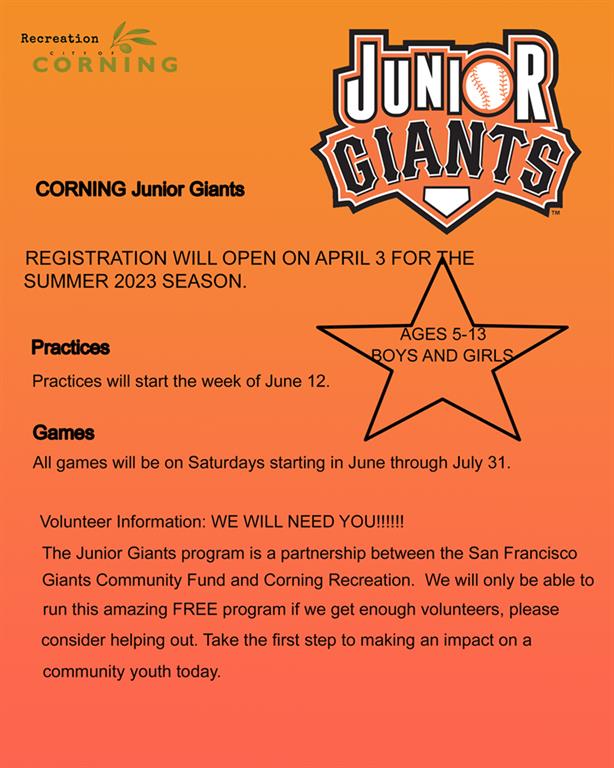 City of Corning Recreation Department City of Corning Recreation